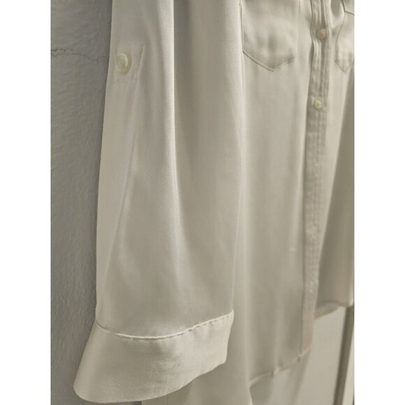 Women The Limited Ivory Button Down Blouse Business Casual VNeck Work shirt sz S - Picture 3 of 11